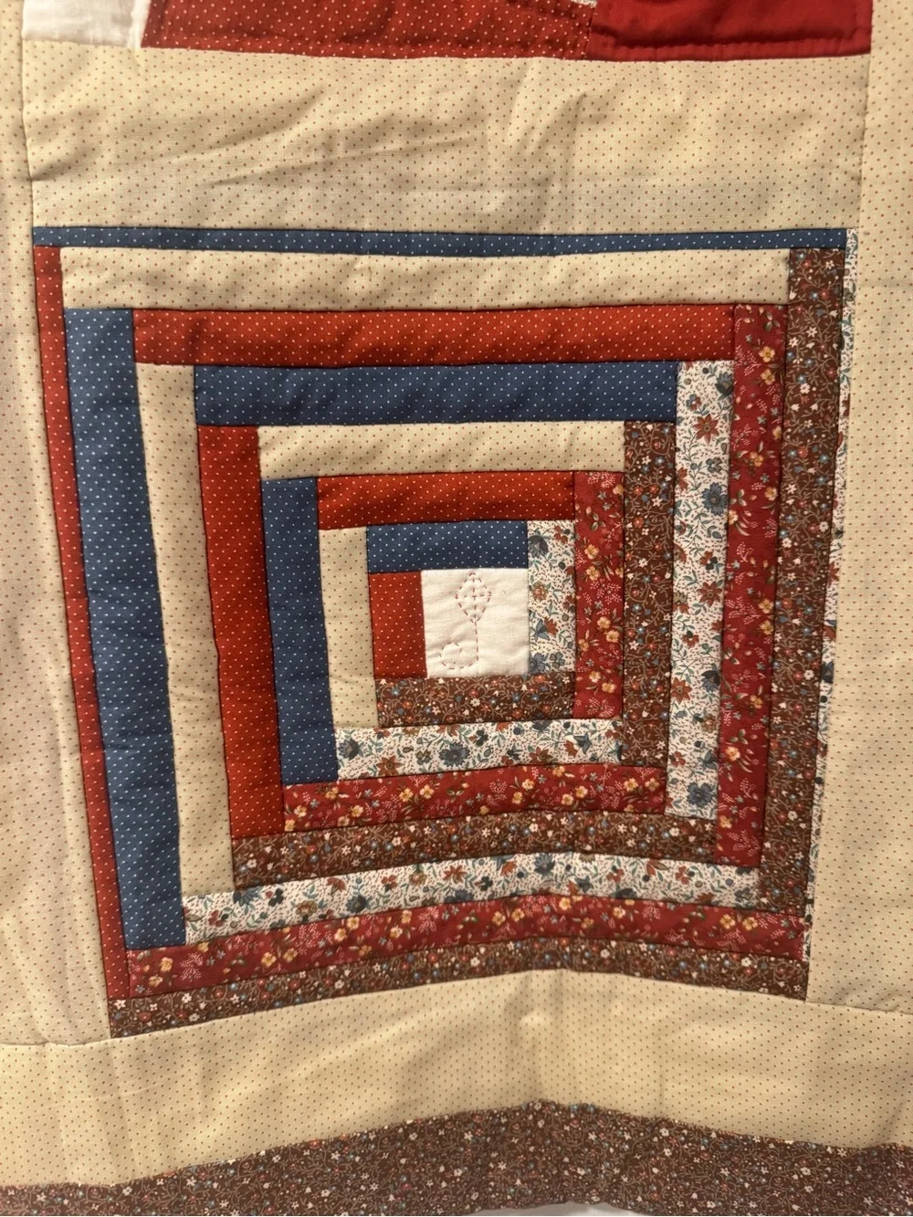 Vintage Handmade 80s Quilt Wall Decor
